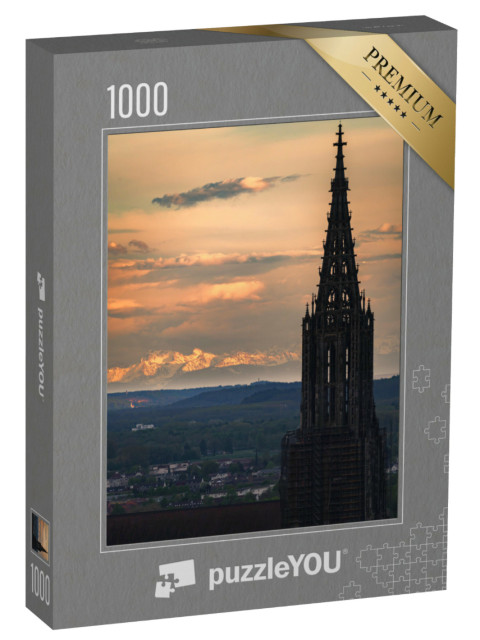 Puzzle 1000 Teile „Das Ulmer Münster bei Sonnenuntergang “