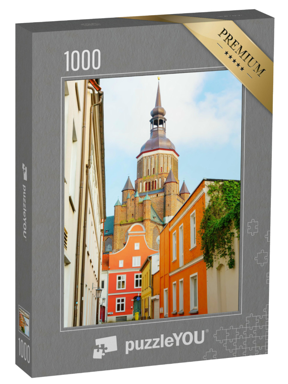 Puzzle 1000 Teile „Altstadt von Stralsund mit Kirche, Deutschland“