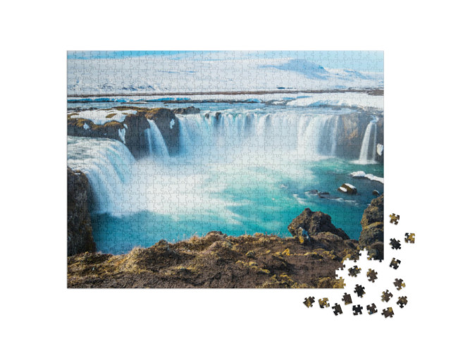 Puzzle 1000 Teile „Godafoss, einer der berühmtesten Wasserfälle in Island“