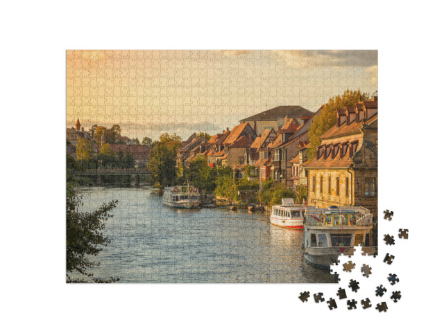 Puzzle 1000 Teile „Klein-Venedig, historischer Stadtteil in Bamberg, Deutschland“