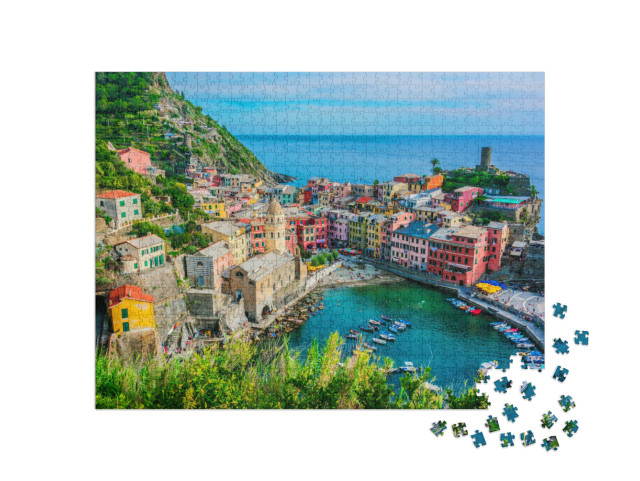 Puzzle 1000 Teile „Malerisches Städtchen Vernazza, Cinque Terre, Ligurien, Italien“
