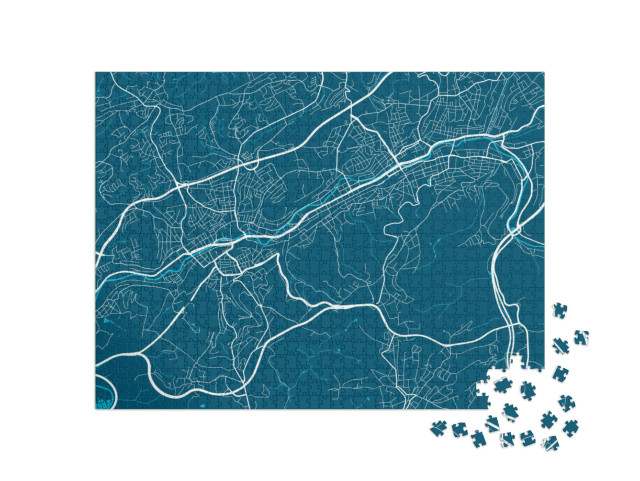 Puzzle 1000 Teile „Vektor-Illustration der Stadt Wuppertal“