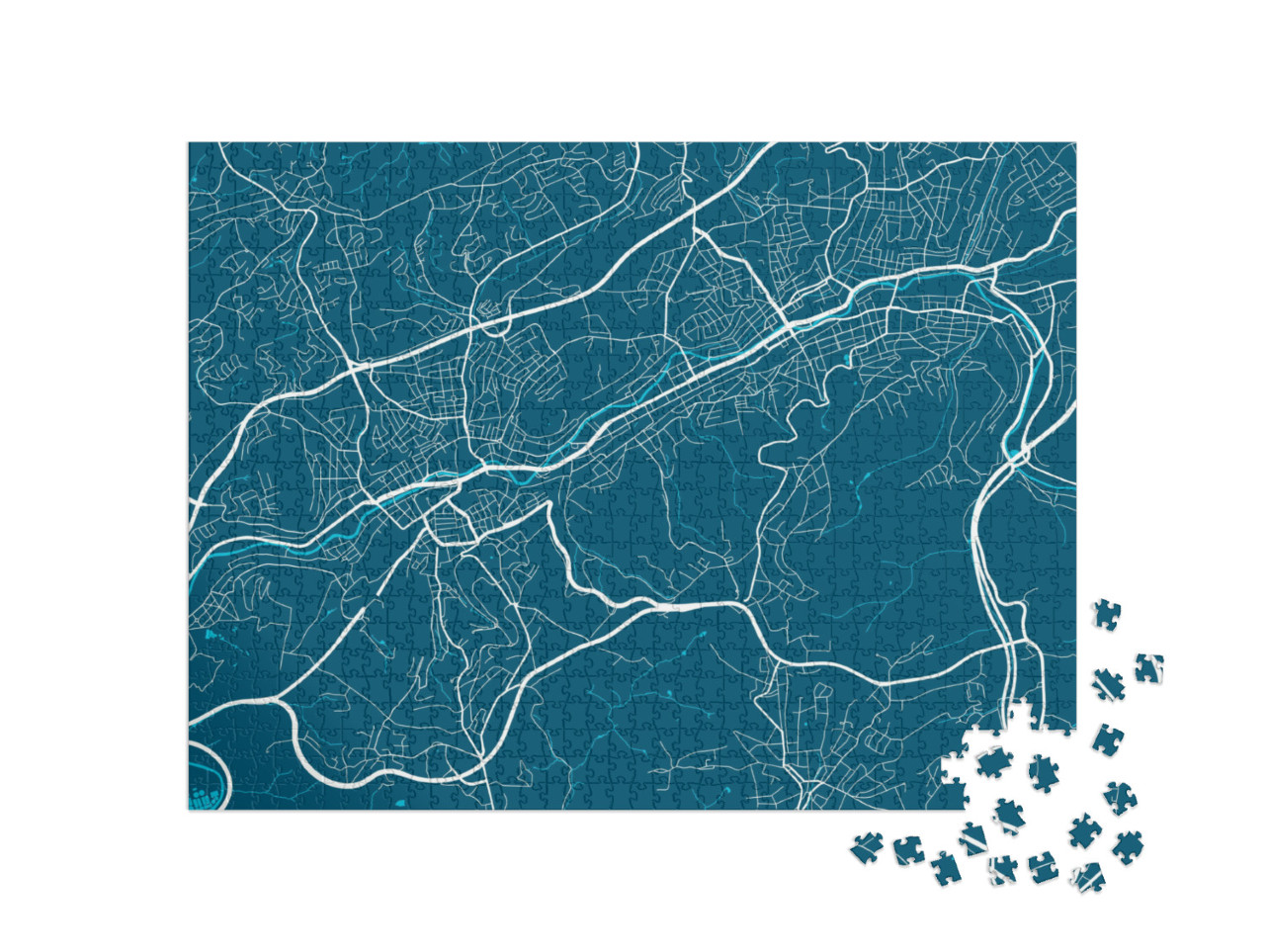 Puzzle 1000 Teile „Vektor-Illustration der Stadt Wuppertal“