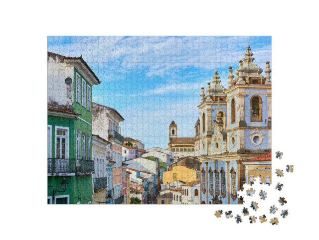 Puzzle 1000 Teile „Das Altstadtviertel Pelourinho in Salvador, Brasilien“