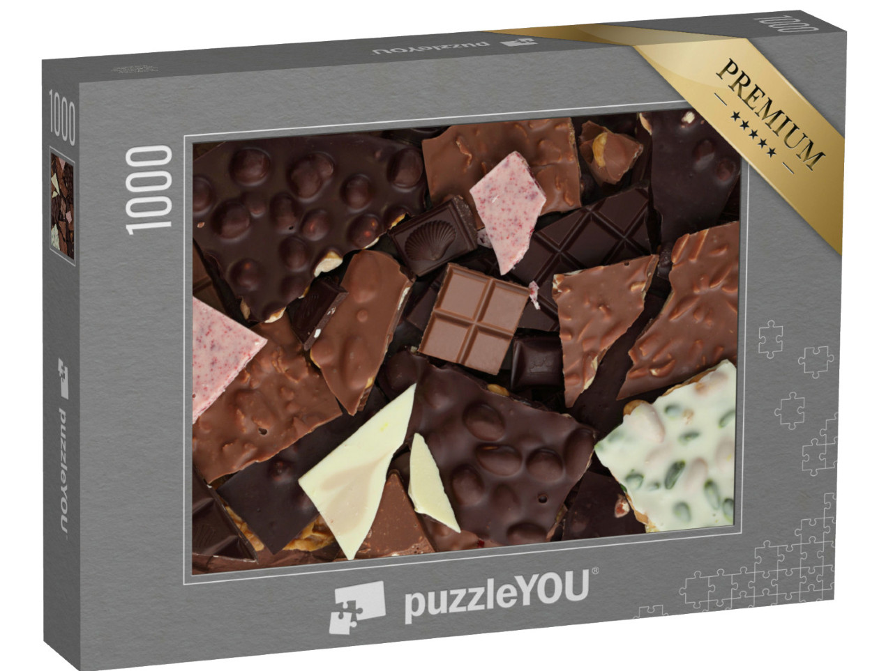 Puzzle 1000 Teile „Eine Auswahl an Bruchschokolade“