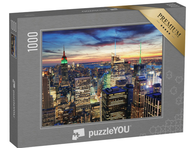 Puzzle 1000 Teile „Wolkenkratzer von New York City im Sonnenuntergang“