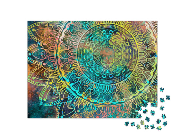 Puzzle 1000 Teile „Wunderschönes buntes Mandala“