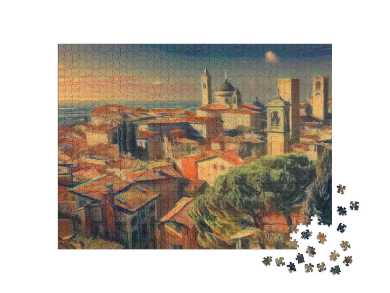 Puzzle 1000 Teile „im Stil von Edvard Munch, Der Schrei - Bergamo, Lombardei, Italien - Puzzle-Kollektion Künstler & Gemälde“