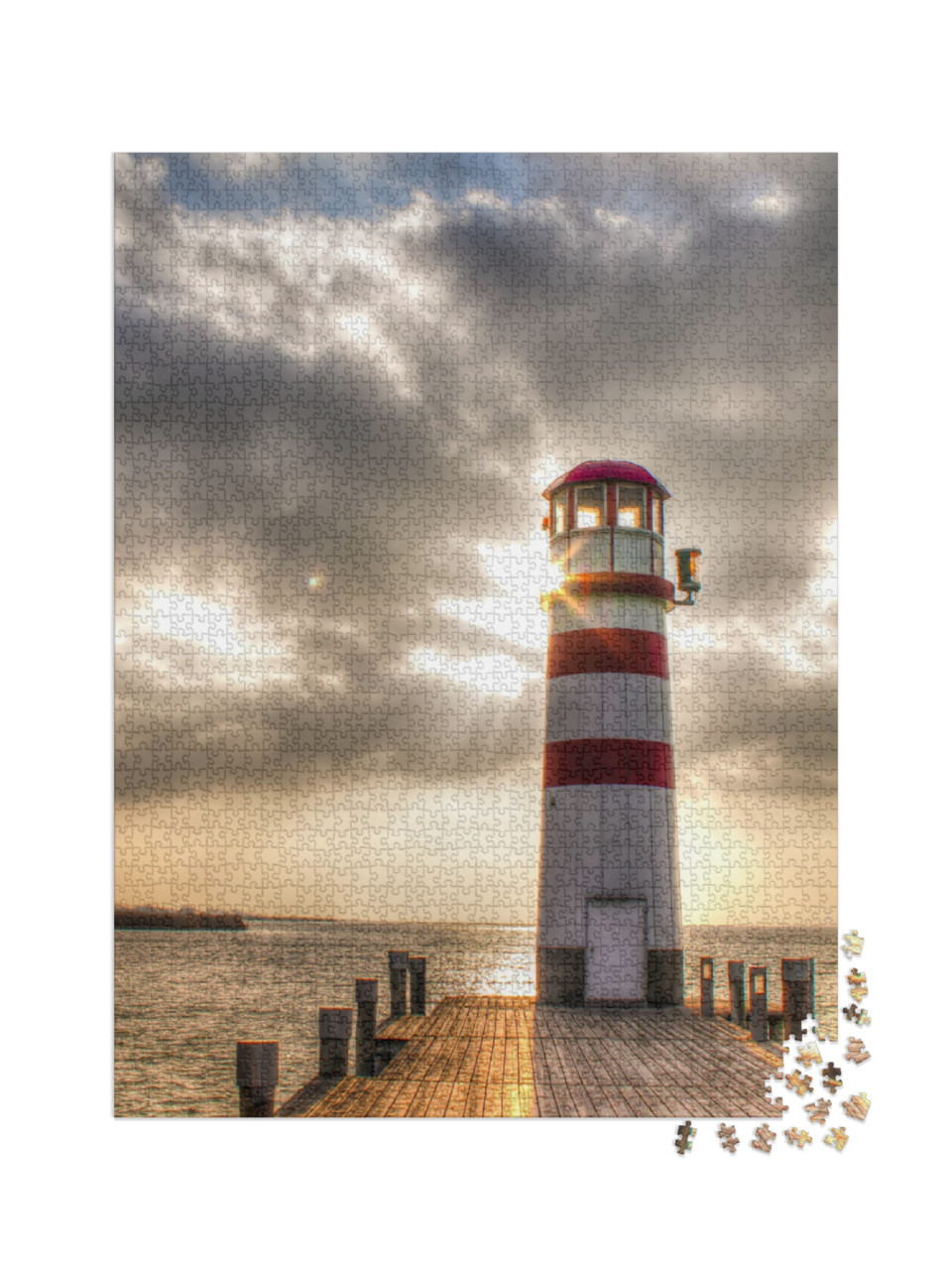 Puzzle 2000 Teile „Leuchtturm im wunderschönen Sonnenuntergang“