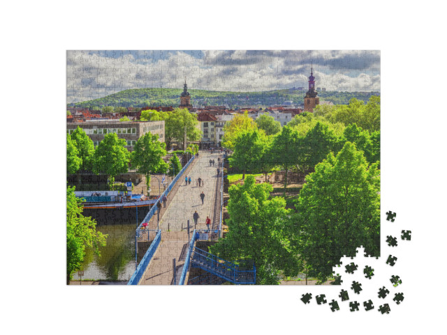 Puzzle 1000 Teile „Saarbrücken: alte Brücke und Altstadt, Saarland, Deutschland“