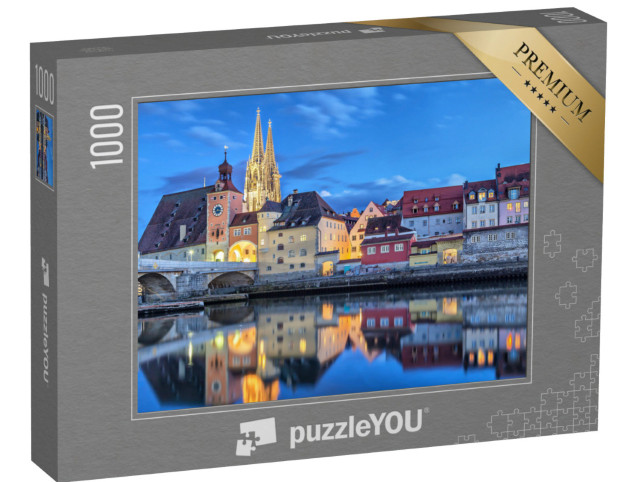 Puzzle 1000 Teile „Historische Steinerne Brücke, Regensburg, Deutschland“