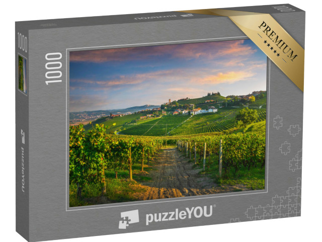 Puzzle 1000 Teile „Das Dorf Barbaresco und die Weinberge der Langhe “