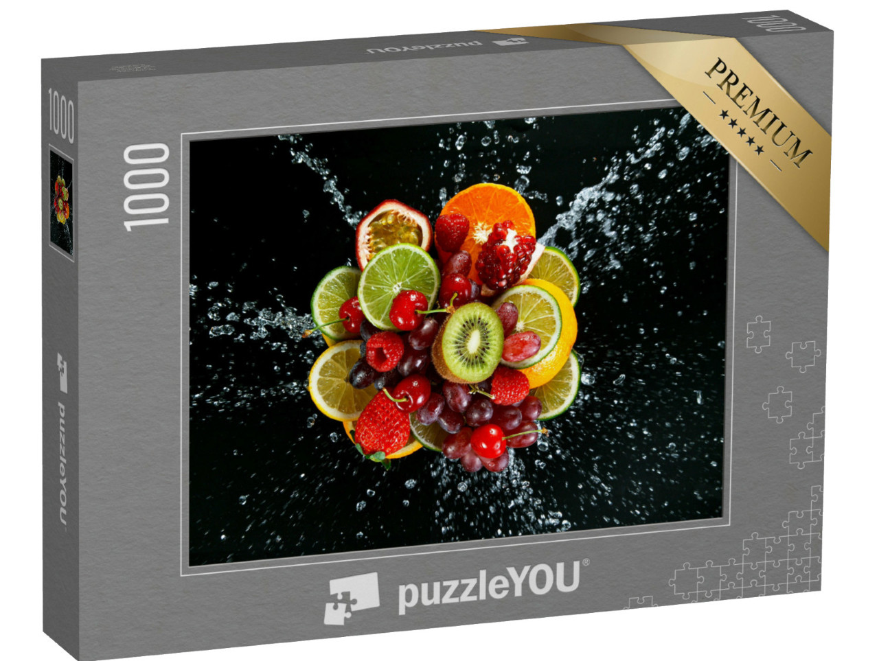 Puzzle 1000 Teile „Freeze Motion Shot von frischen Früchten“