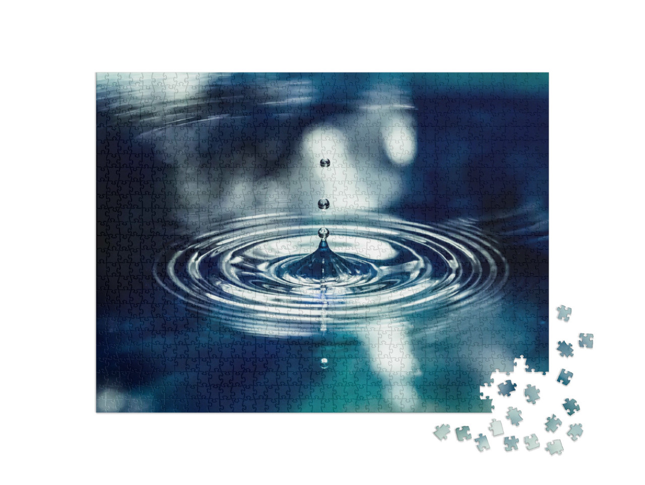 Puzzle 1000 Teile „Blauer Wassertropfen spritzt hoch “