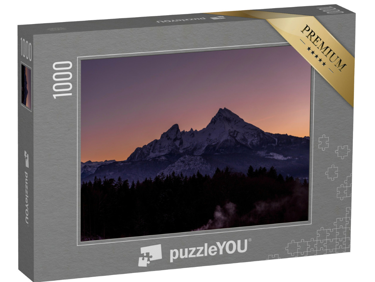 Puzzle 1000 Teile „Sonnenuntergang über dem Watzmann, Berchtesgaden, Deutschland“