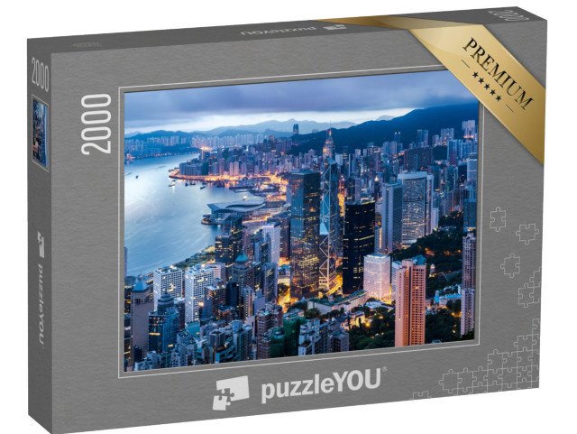Puzzle 2000 Teile „Hongkong in der Dämmerung“