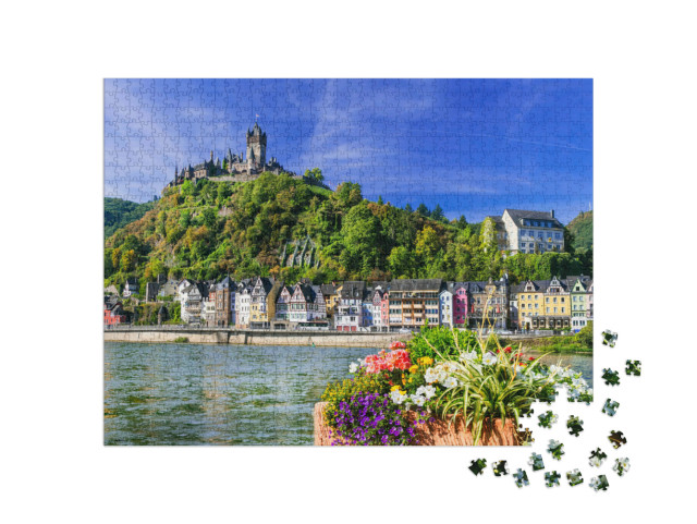 Puzzle 1000 Teile „Cochem, mittelalterliche Stadt am Fluss, Deutschland“