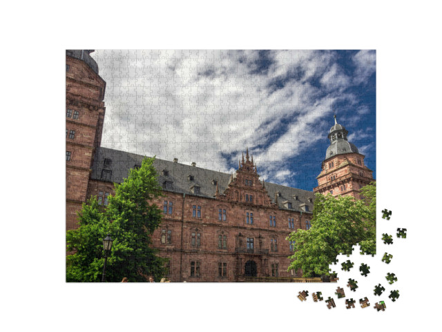 Puzzle 1000 Teile „Blick auf das Schloss Johannisburg in Aschaffenburg, Deutschland“