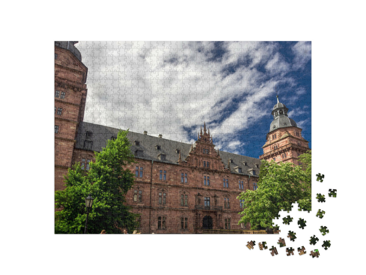 Puzzle 1000 Teile „Blick auf das Schloss Johannisburg in Aschaffenburg, Deutschland“
