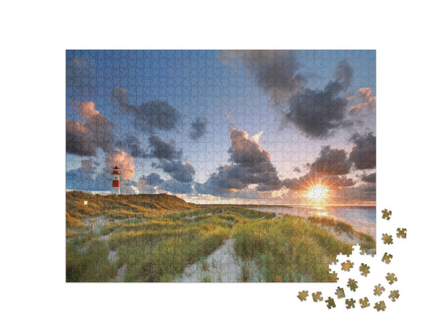 Puzzle 1000 Teile „Leuchtturm List auf der Nordseeinsel Sylt, Deutschland“