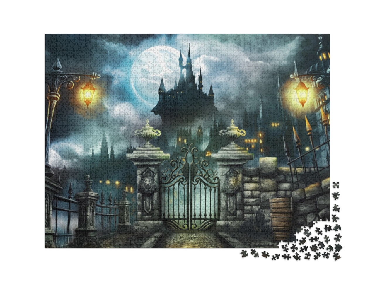 Puzzle 2000 Teile „ Halloween-Schloss“