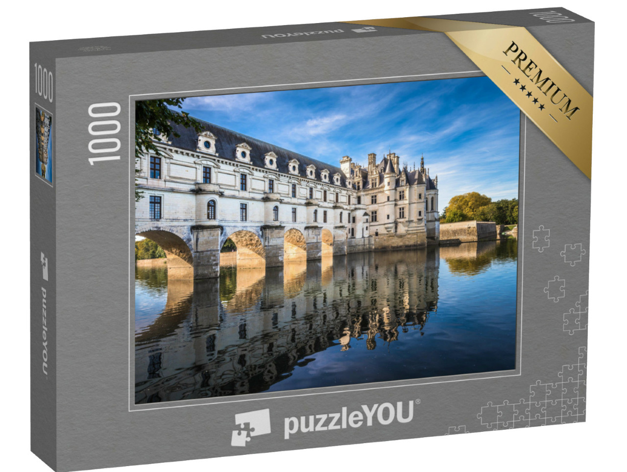 Puzzle 1000 Teile „Chateau de Chenonceau am Fluss Cher, Loiretal, Frankreich“
