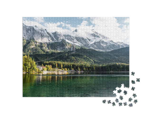 Puzzle 1000 Teile „Der Eibsee mit der Zugspitze im Hintergrund“