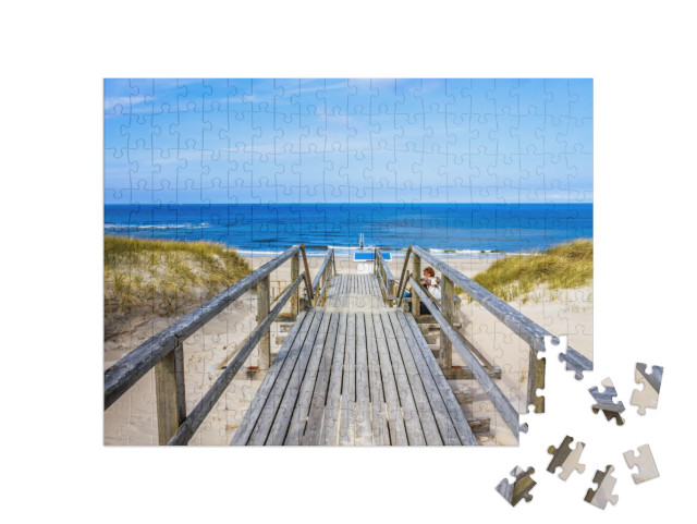 Puzzle 200 Teile „Der Weg zum Strand von Westerland, Sylt“