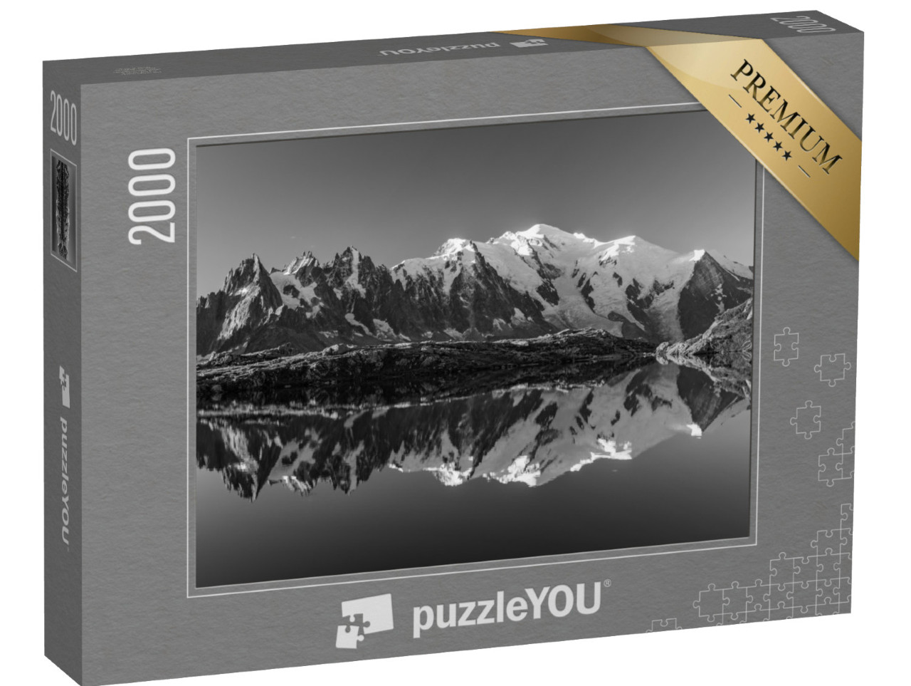 Puzzle 2000 Teile „Sommer-Panorama vom Lac Blanc: See mit Mont Blanc, Alpen, Frankreich“
