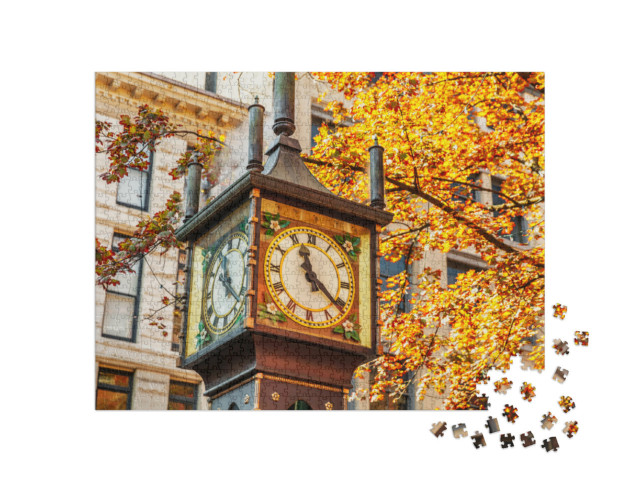 Puzzle 1000 Teile „Dampfuhr im Stadtteil Gastown, Vancouver“