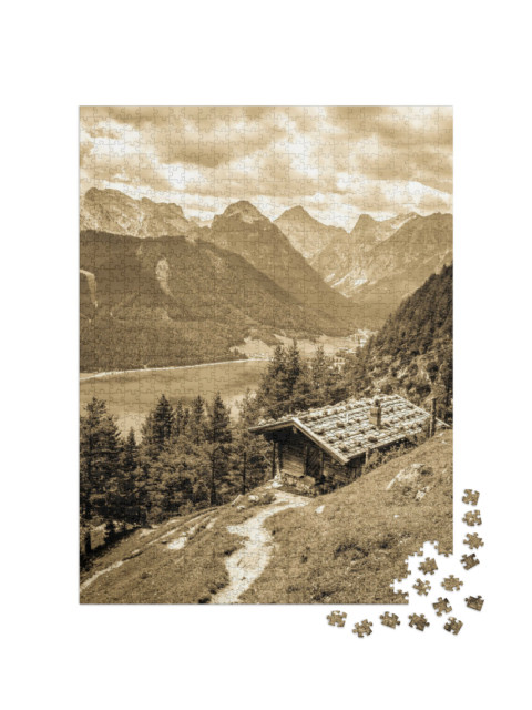 Puzzle 1000 Teile „Achensee in Österreich, Sepia“