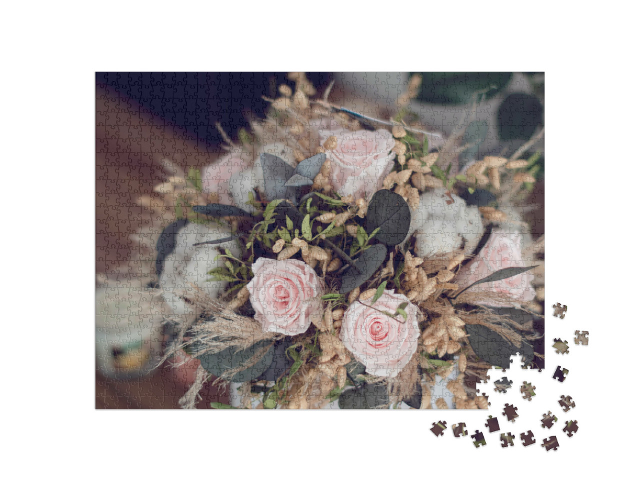 Puzzle 1000 Teile „Rosen mit getrockneten Blumen“