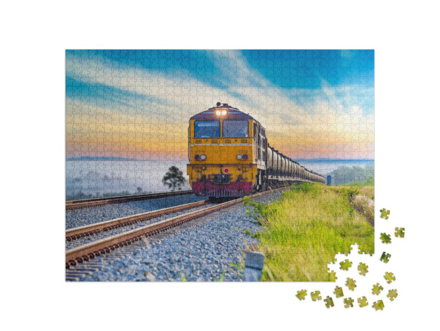 Puzzle 1000 Teile „Ein Zug auf seiner Fahrt “