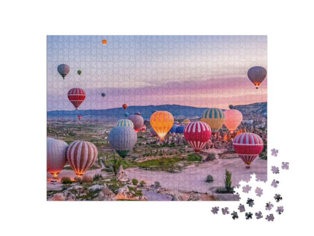 Puzzle 1000 Teile „Heißluftballons im Goreme-Nationalpark, Kappadokien“