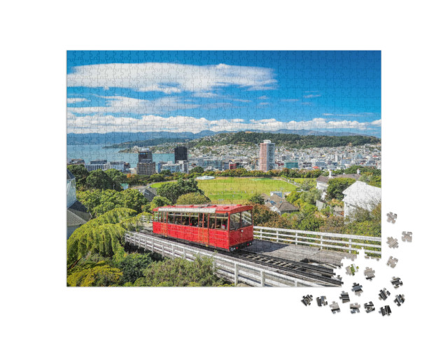Puzzle 1000 Teile „Wellington Cable Car, das Wahrzeichen Neuseelands“