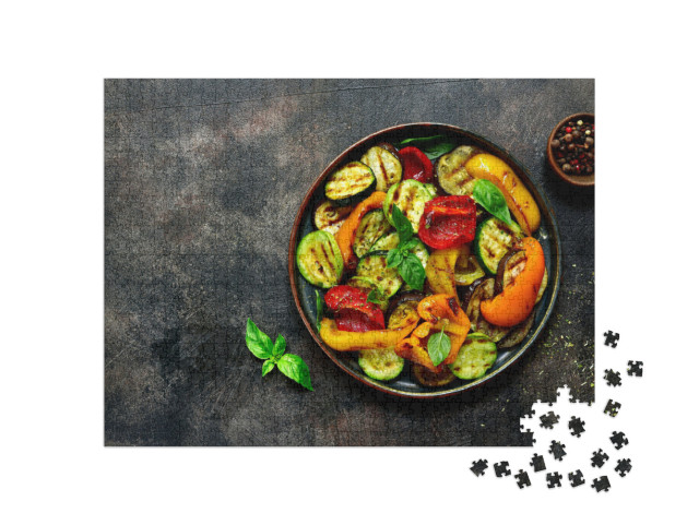 Puzzle 1000 Teile „Gegrilltes Gemüse mit Basilikum“