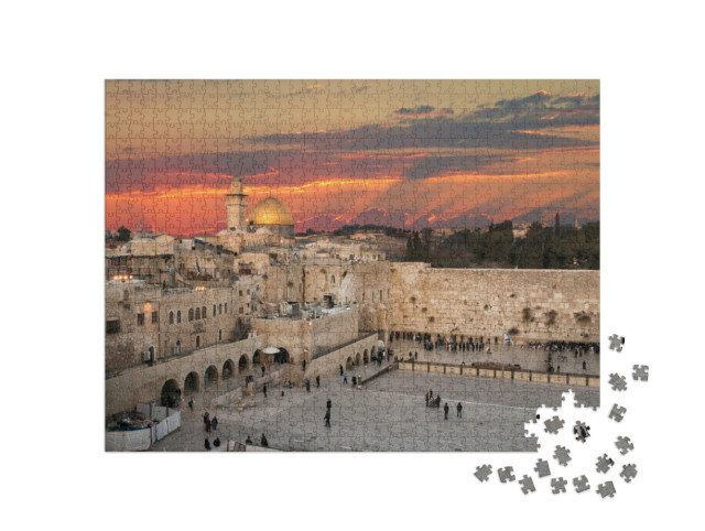 Puzzle 1000 Teile „Westmauer am Felsendom auf dem Tempelberg in Jerusalem, Israel“