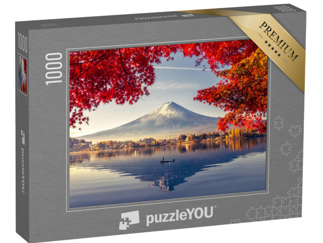 Puzzle 1000 Teile „Wunderschöner Panoramablick auf den Berg Fuji am Kawaguchiko-See, Japan“