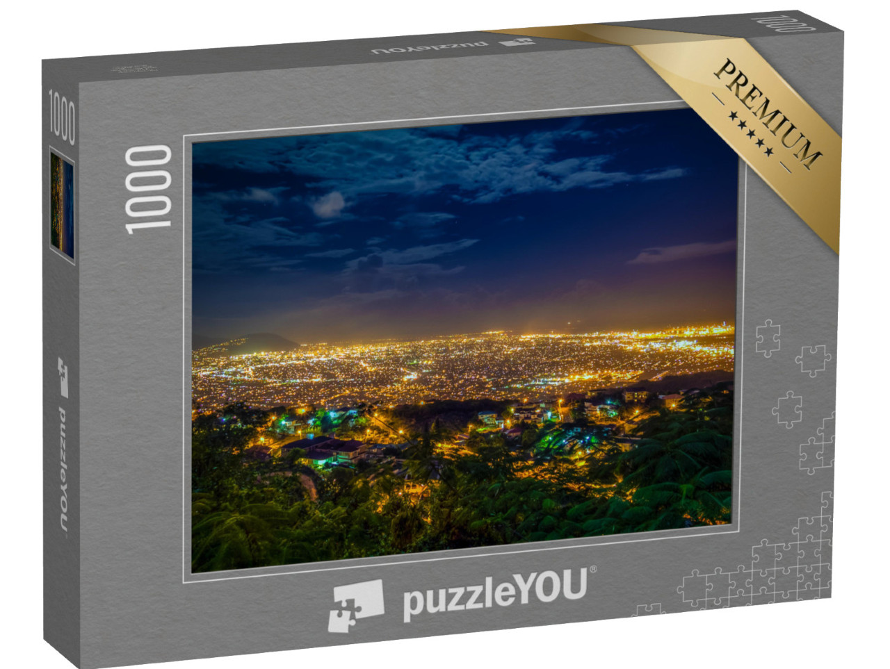 Puzzle 1000 Teile „Nachtansicht von Kingston, Jamaika“
