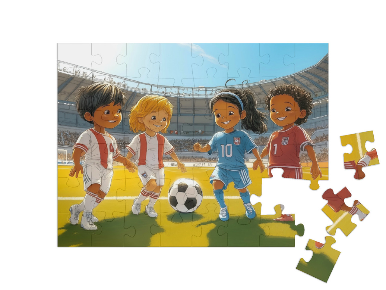 Puzzle 48 Teile „Fußballspaß mit Freunden“