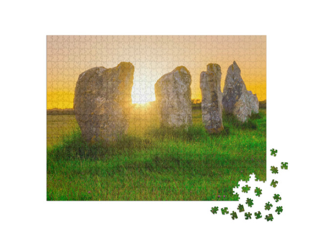 Puzzle 1000 Teile „Menhiren Camaret-sur-Mer Lagatjar, Bretagne, Frankreich“