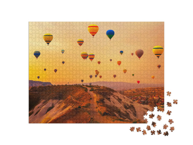 Puzzle 1000 Teile „Heißluftballons über der Türkei“
