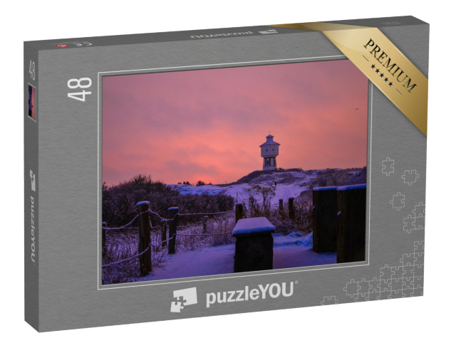 Puzzle 48 Teile „Langeoog: Winterbild mit dem Turm“