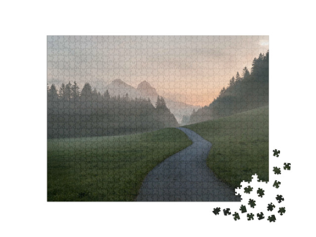 Puzzle 1000 Teile „Früher Morgen in den Alpen“