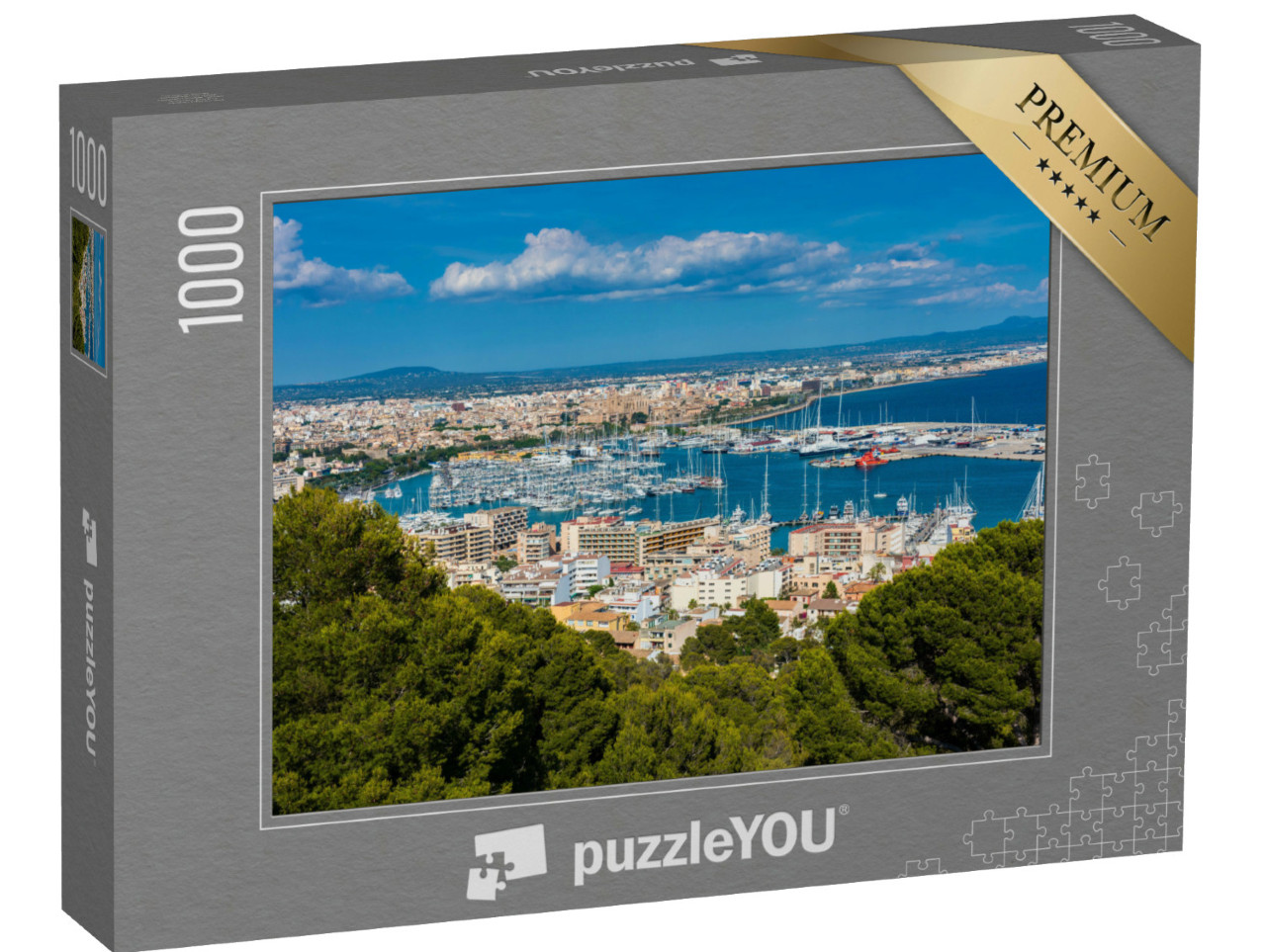 Puzzle 1000 Teile „Yachthafen und Hafen von Palma de Mallorca, Spanien“
