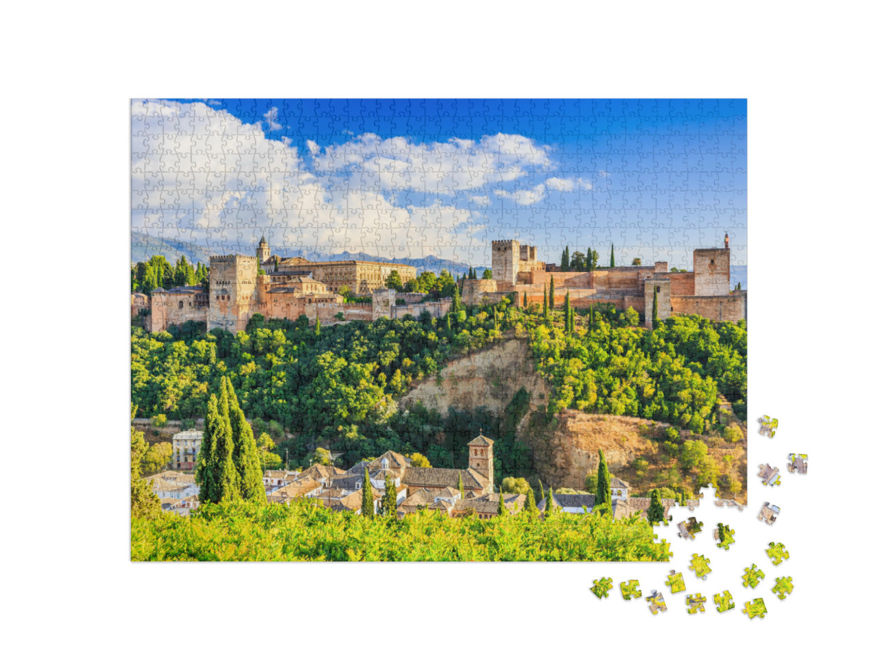 Puzzle 1000 Teile „Beeindruckende Festung Alhambra von Granada, Spanien“