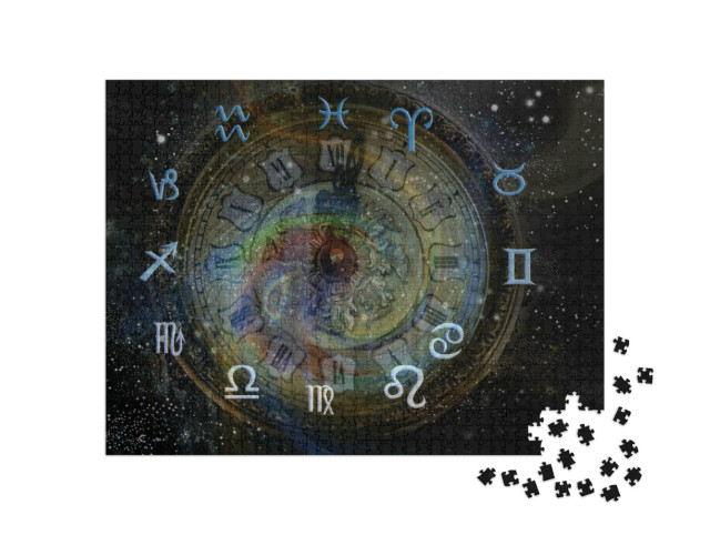 Puzzle 1000 Teile „Astrologie, zwölf Tierkreiszeichen“