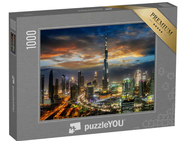 Puzzle 1000 Teile „Dubai Business Bay bei Nacht“