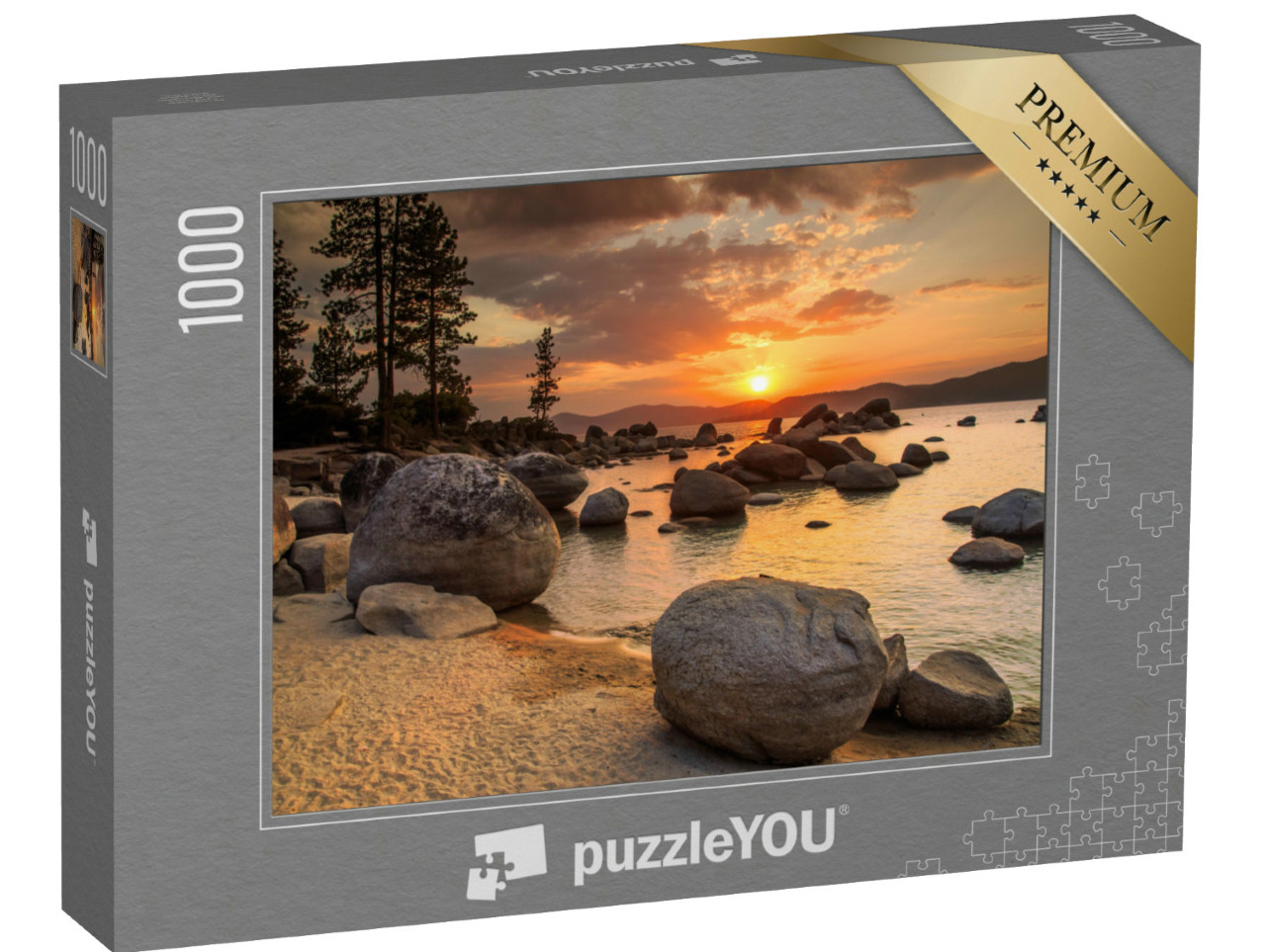 Puzzle 1000 Teile „Lake Tahoe bei Sonnenuntergang“