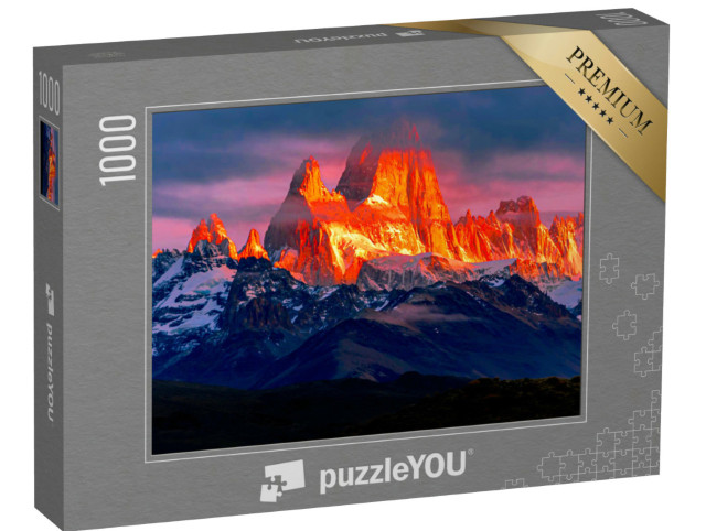 Puzzle 1000 Teile „Monte Fitz Roy, Luftaufnahme bei Sonnenaufgang“